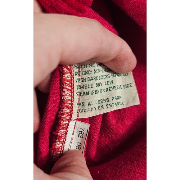 St johns bay wilderness lodge PETITE M PM red corduroy long sleeve button up ^ - Picture 5 of 7